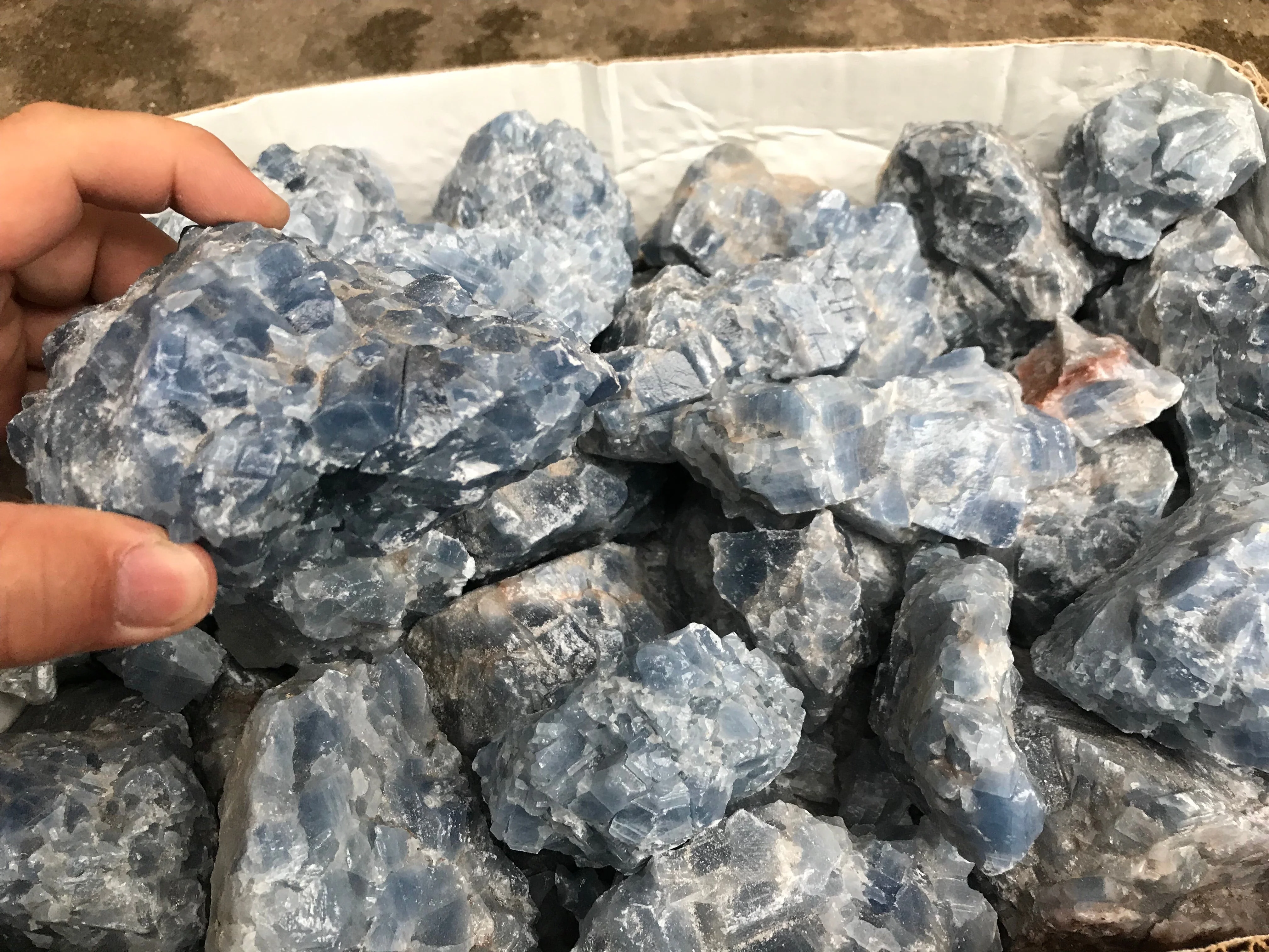 Calcite (Blue) Washed - 1 pound